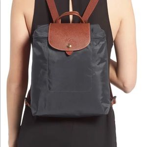 Longchamp Le Pliage Backpack in Gunmetal